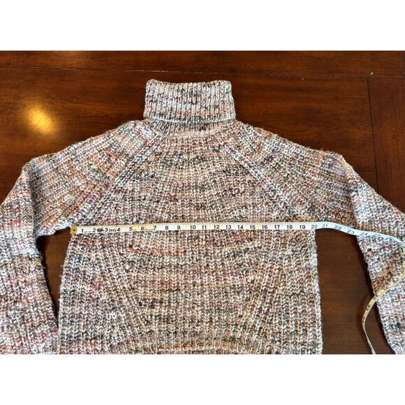 NWOT LINED Brand Luxie Marled Multicolor Knit Wool Blend Turtleneck Sweater XS - Picture 6 of 7